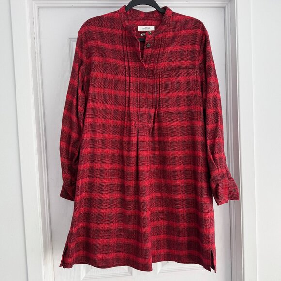 Isabel Marant Etoile Red Plaid Flannel Tunic, size 36 (Fit a Comfy size Small) - Picture 1 of 7